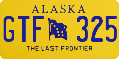 AK license plate GTF325