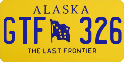 AK license plate GTF326