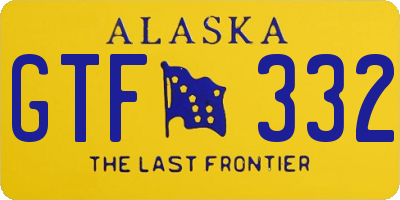 AK license plate GTF332