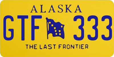 AK license plate GTF333