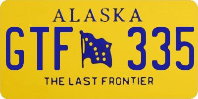 AK license plate GTF335