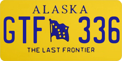 AK license plate GTF336