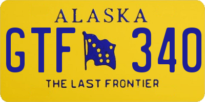 AK license plate GTF340