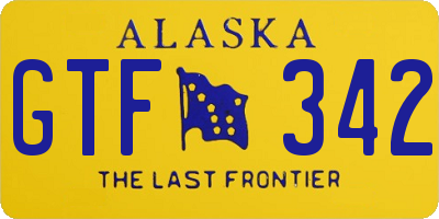 AK license plate GTF342