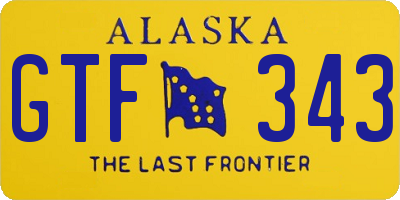 AK license plate GTF343