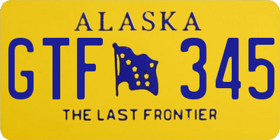 AK license plate GTF345