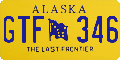 AK license plate GTF346