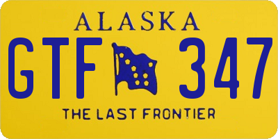 AK license plate GTF347