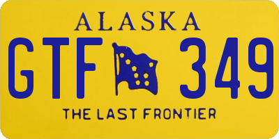 AK license plate GTF349