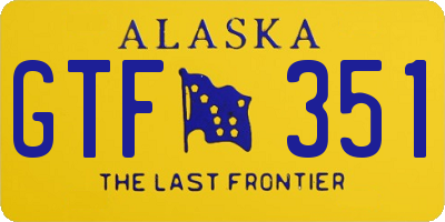 AK license plate GTF351