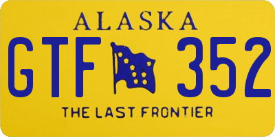 AK license plate GTF352