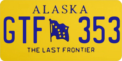 AK license plate GTF353