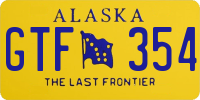 AK license plate GTF354