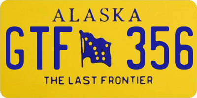 AK license plate GTF356