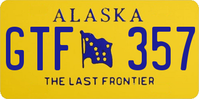 AK license plate GTF357