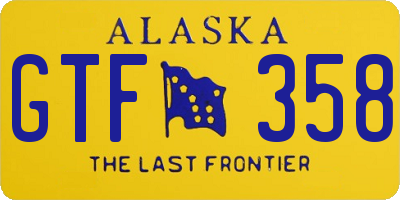 AK license plate GTF358