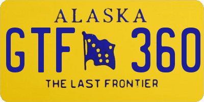 AK license plate GTF360