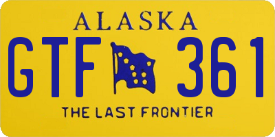 AK license plate GTF361