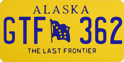 AK license plate GTF362