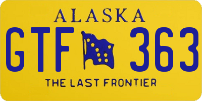 AK license plate GTF363