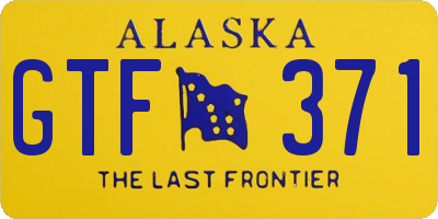 AK license plate GTF371