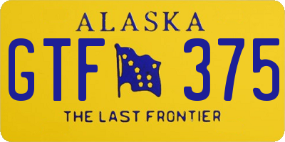 AK license plate GTF375