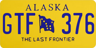 AK license plate GTF376