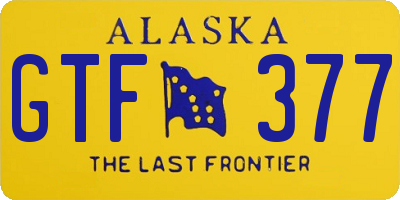 AK license plate GTF377