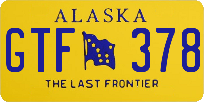 AK license plate GTF378