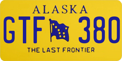 AK license plate GTF380