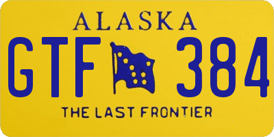 AK license plate GTF384