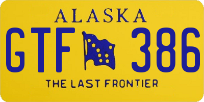 AK license plate GTF386