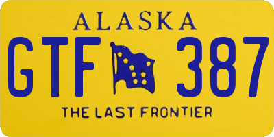 AK license plate GTF387