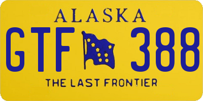 AK license plate GTF388