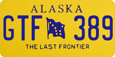 AK license plate GTF389