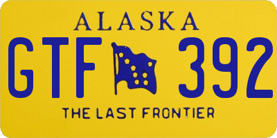 AK license plate GTF392