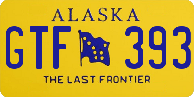 AK license plate GTF393