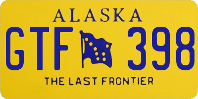 AK license plate GTF398