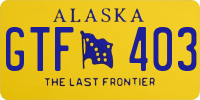 AK license plate GTF403