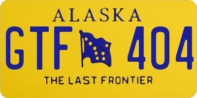 AK license plate GTF404