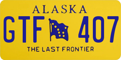 AK license plate GTF407