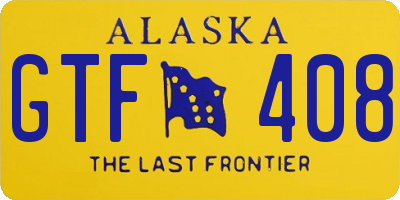 AK license plate GTF408