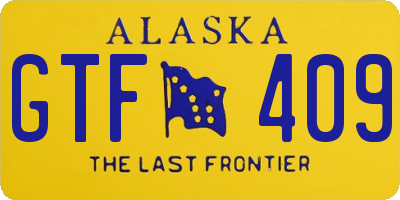 AK license plate GTF409