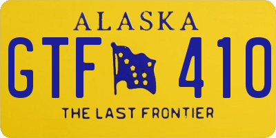 AK license plate GTF410