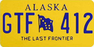 AK license plate GTF412