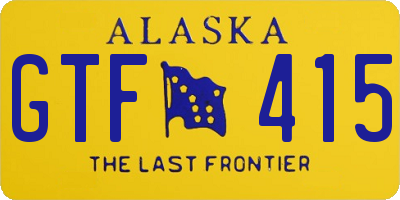 AK license plate GTF415