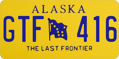 AK license plate GTF416