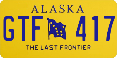 AK license plate GTF417