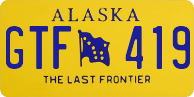 AK license plate GTF419