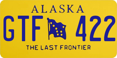 AK license plate GTF422